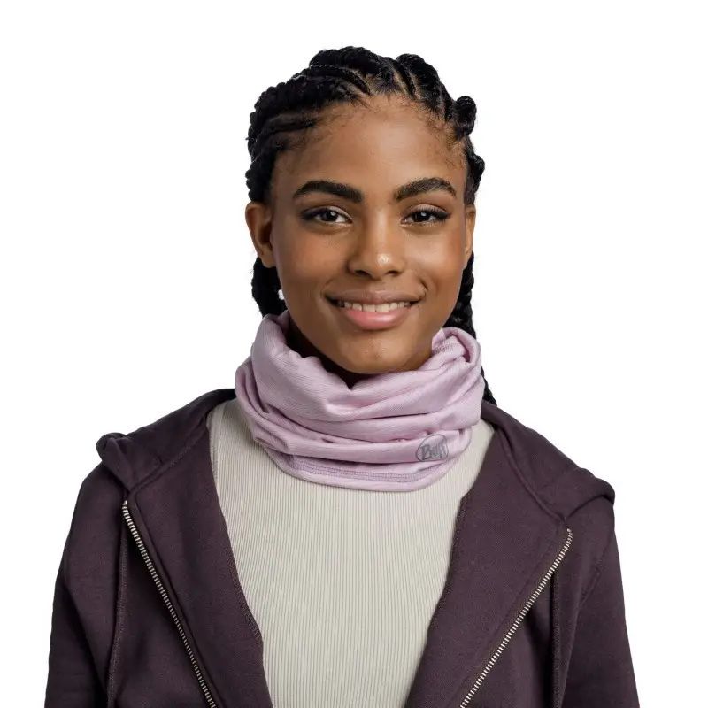 Тонкий шерстяной шарф-труба Buff Merino Lightweight Lilac Sand Фото 2
