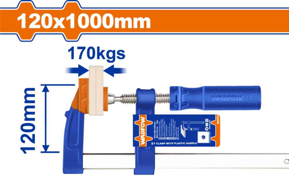 Струбцина F-типа 120х1000 мм (6) WADFOW WCP2125