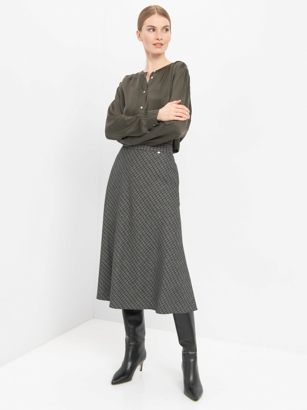 Юбка миди А-силуэта без подкладки - By Brand | Доставка по всей России