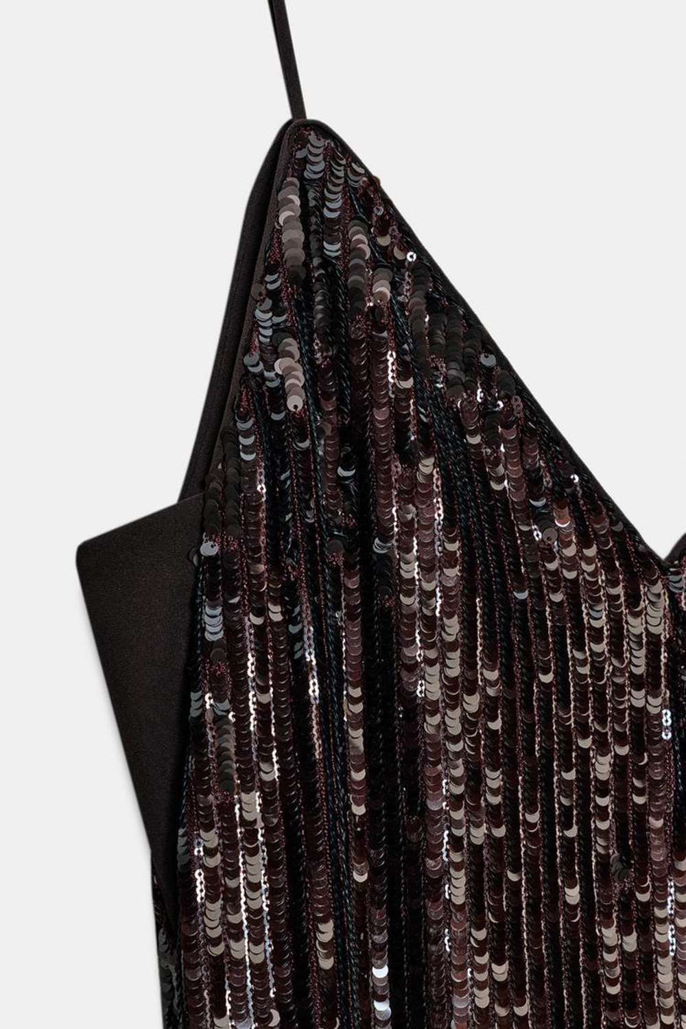 ZARA КОМБИНЕЗОН БАНДАЖНОГО ТИПА С ПАЙЕТКАМИ — ОГРАНИЧЕННАЯ СЕРИЯ ZW COLLECTION, КОРИЧНЕВЫЙ