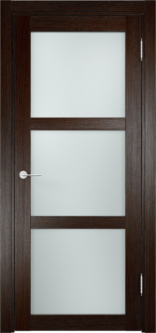 Межкомнатная дверь Баден 02 ДО / Цвет Дуб темный / Остекление "Сатинато" / Двери Верда