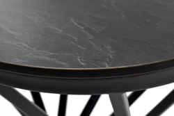 "Сантьяго" журнальный стол из HPL круглый Ø40 H55, каркас из стали темно-серый (RAL 7024), цвет столешницы "серый гранит"
