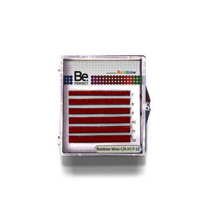 Цветные ресницы BePerfect Rainbow Wine (винные) MIX 6 линий