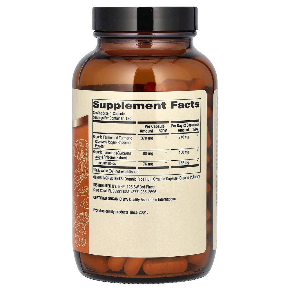 Dr. Mercola, Ферментированная куркума, 180 капсул