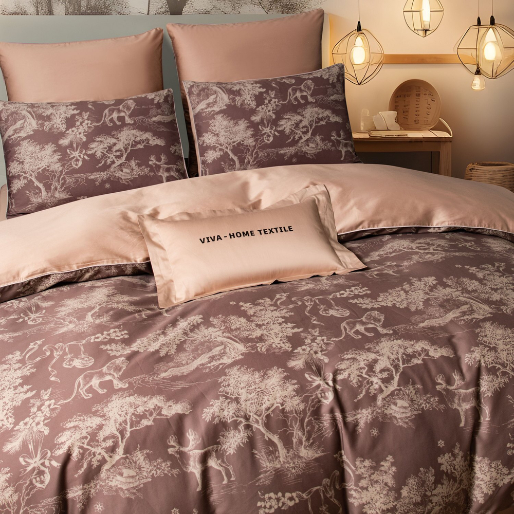 КПБ Сатин Премиум на резинке CPAR049, Евро, 4 наволочки, простынь 180*200*30