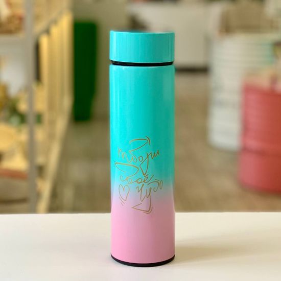 Термос Supreme, c термометром, 450 мл, сохраняет тепло 8 ч, 23 х 6,5 см