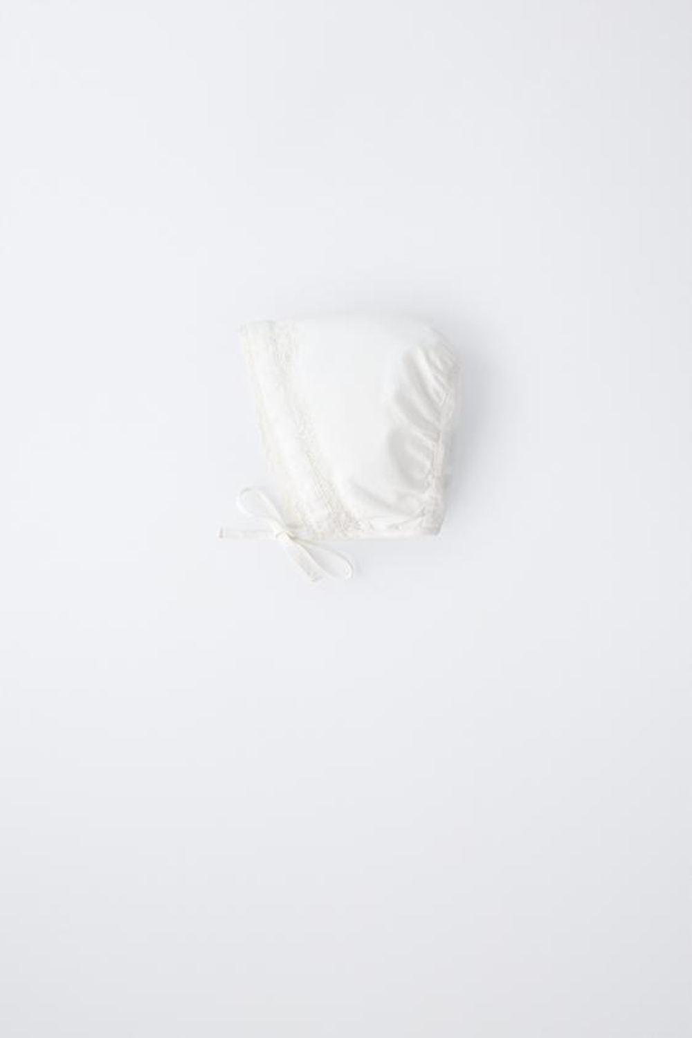 ZARA ЧЕПЧИК С КРУЖЕВОМ, БЕЛЫЙ