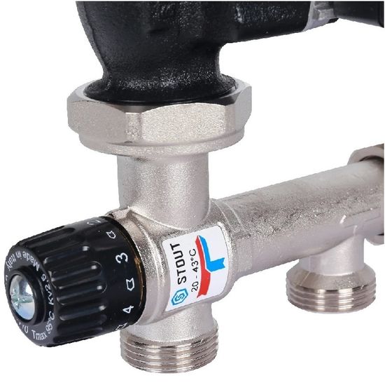 Насосно-смесительный узел Stout SDG-0120-005001 с термостатич. клапаном насосом Grundfos UPSO 25-65