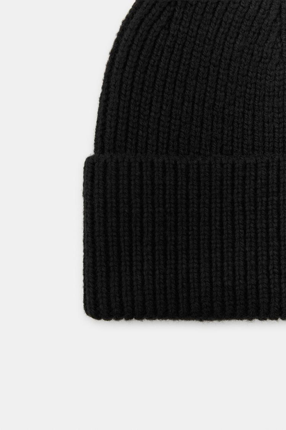 ZARA ШАПКА БИНИ В РУБЧИК, ЧЕРНЫЙ