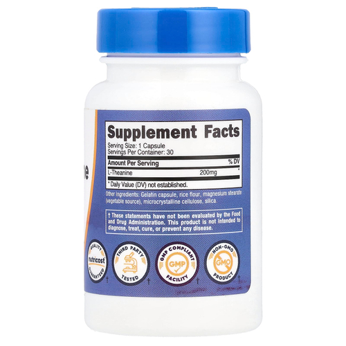 Nutricost, L-теанин, 200 мг, 30 капсул