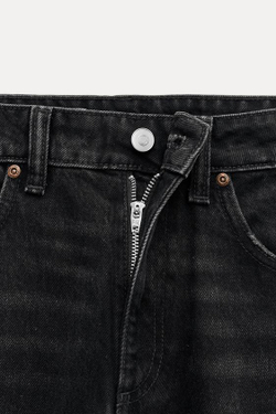 ZARA ДЖИНСЫ TRF WIDE LEG FULL LENGTH СО СРЕДНЕЙ ПОСАДКОЙ, ЧЕРНЫЙ