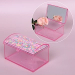Шкатулка пластиковая с зеркалом «KiKi HAUS», сундучок, цвет розовый, 14.5*9.5*9см (в пакете)