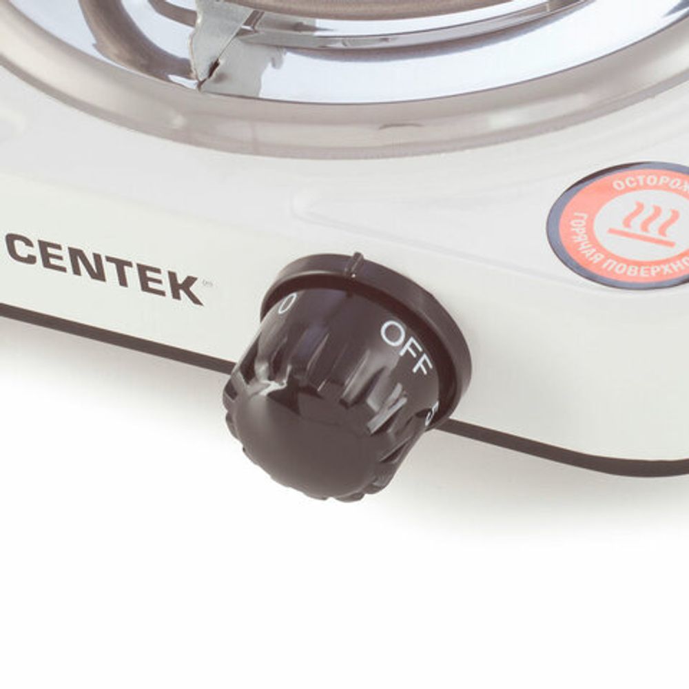 Настольная электрическая плита CENTEK CT-1508, 1000 Вт, 1 конфорка, 5 режимов нагрева, белая