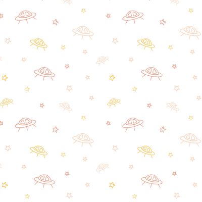 Космический корабль и звезды, детский рисунок от руки