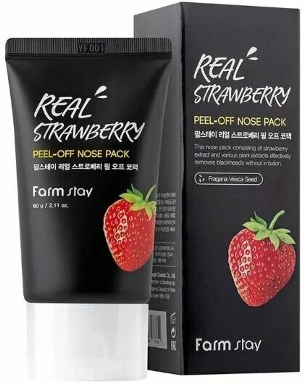 FarmStay / Маска-пленка для носа с экстрактом клубники Real Strawberry Peel-off Nose Pack, 60 г