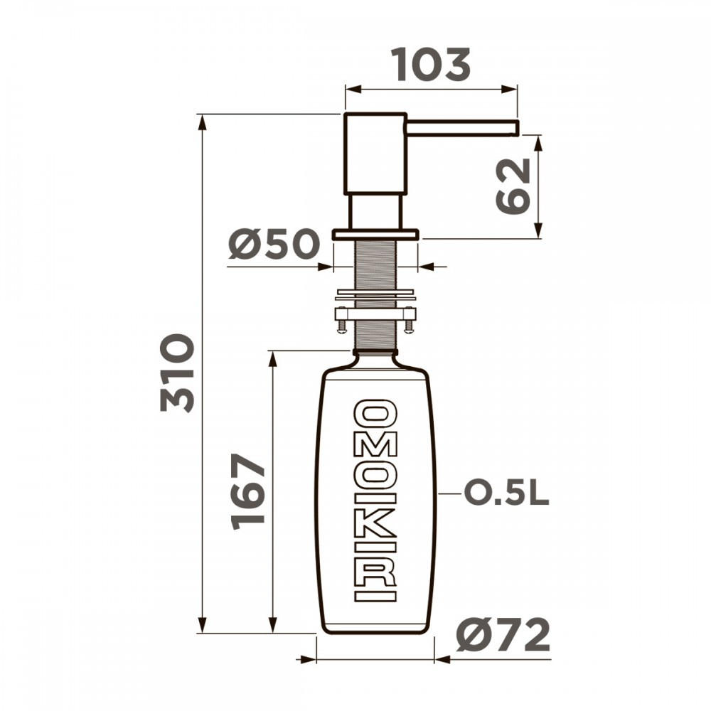 Дозатор Omoikiri OM-08-GM