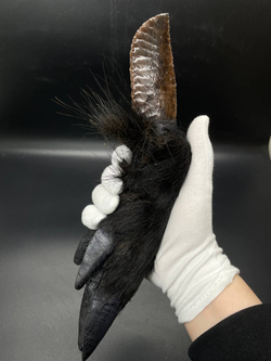 Обсидиановый нож с рукоятью копыта вепря 28 см