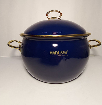 Кастрюля эмал.5 л.Маруся синяя