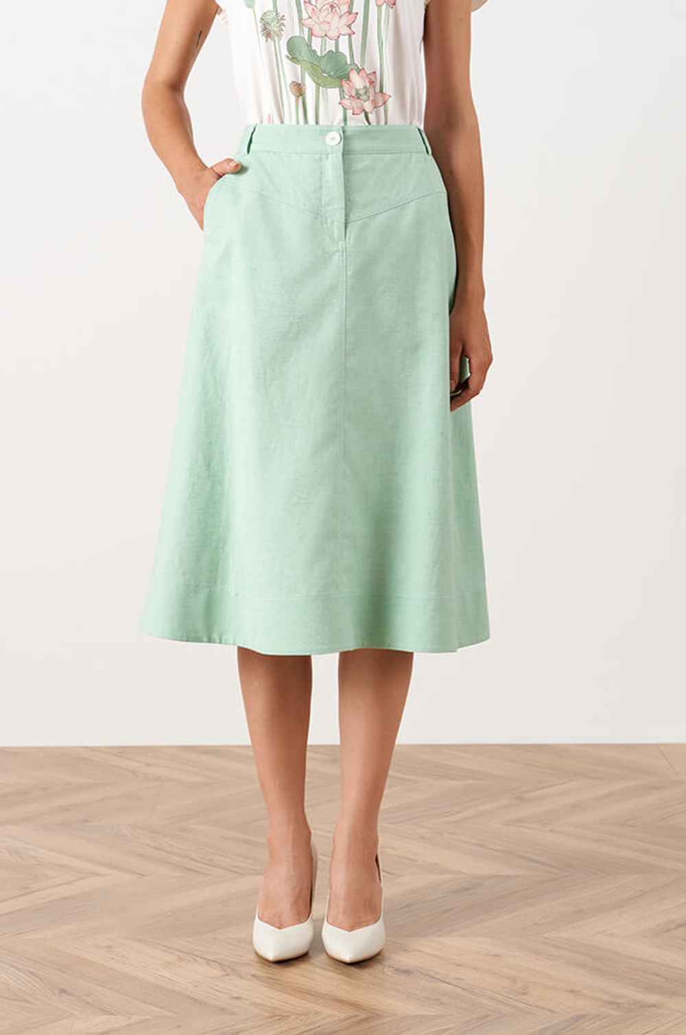 4833 Юбка женская (мятный)