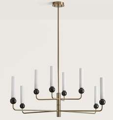 Люстра Delie 8L золотой металл - черный мрамор