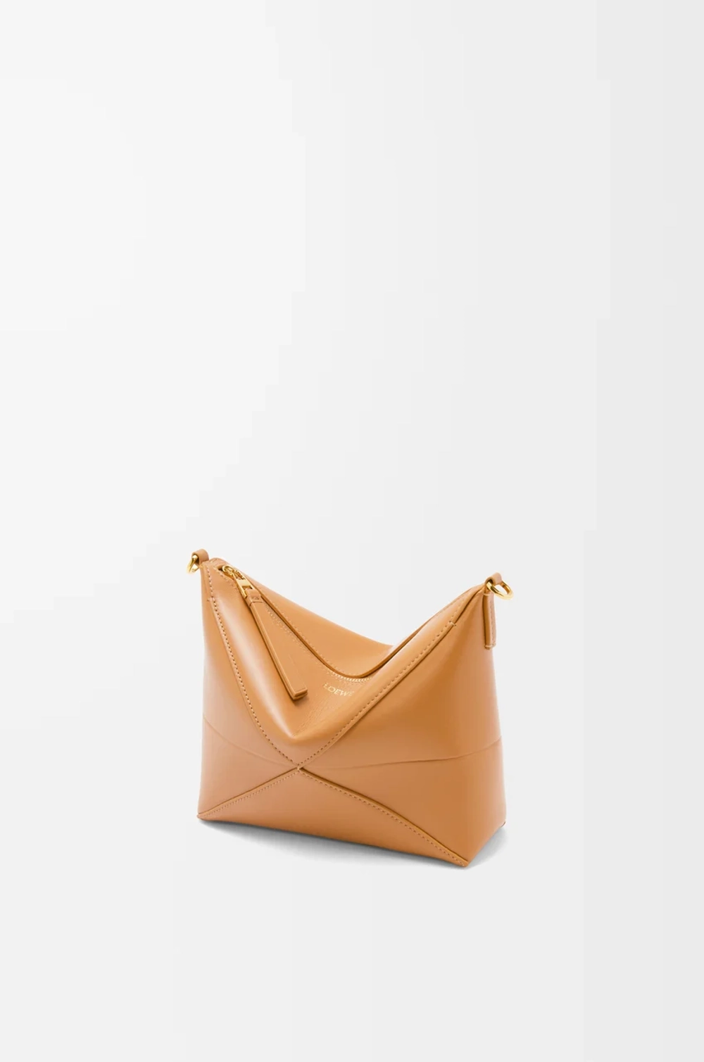 Loewe Сумочка-клатч Puzzle Fold из блестящей телячьей кожи наппа, горчично-желтый