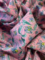 Хлопок Liberty розовый с цветочным принтом Lasenby Cotton: The London Parks Collection - Park Gates