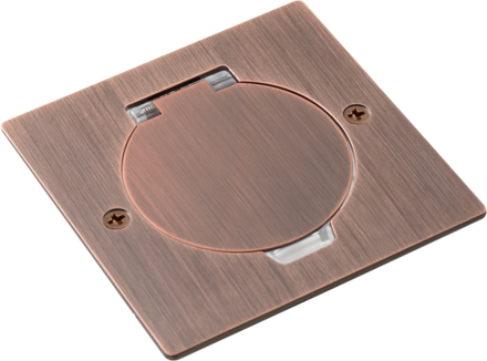 Лючок Surface 2 мод. (1 мод. 45х45 мм.),  круглая крышка,  красная медь,  IP44