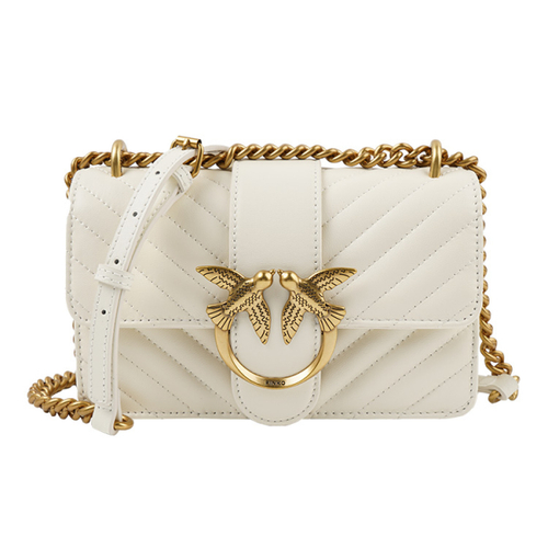Сумка Pinko Quilt Classic Rhombus Chain Shoulder Strap Sheepskin Bird Swallow Bag Shoulder Messenger Bag Mini Women's White, 1P22JU-Y7SQ-Z14Q