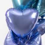 Шар (19''/48 см) Сердце, Деним, Бохо, 1 шт.