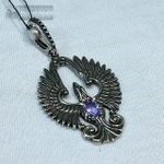 Подвеска "Феникс", гранат/аметист