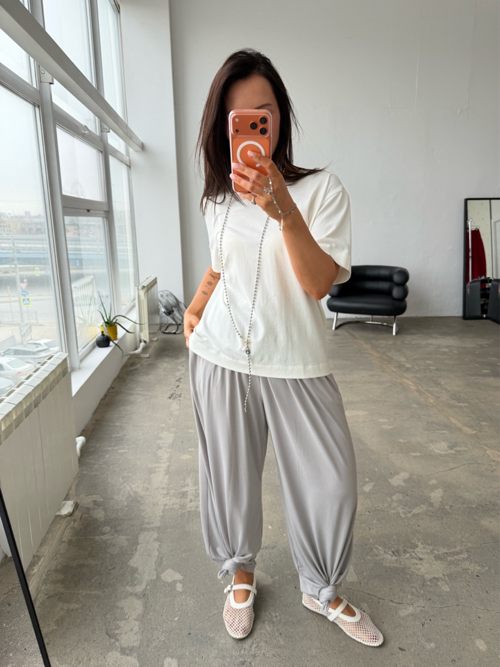 Брюки широкие на резинке