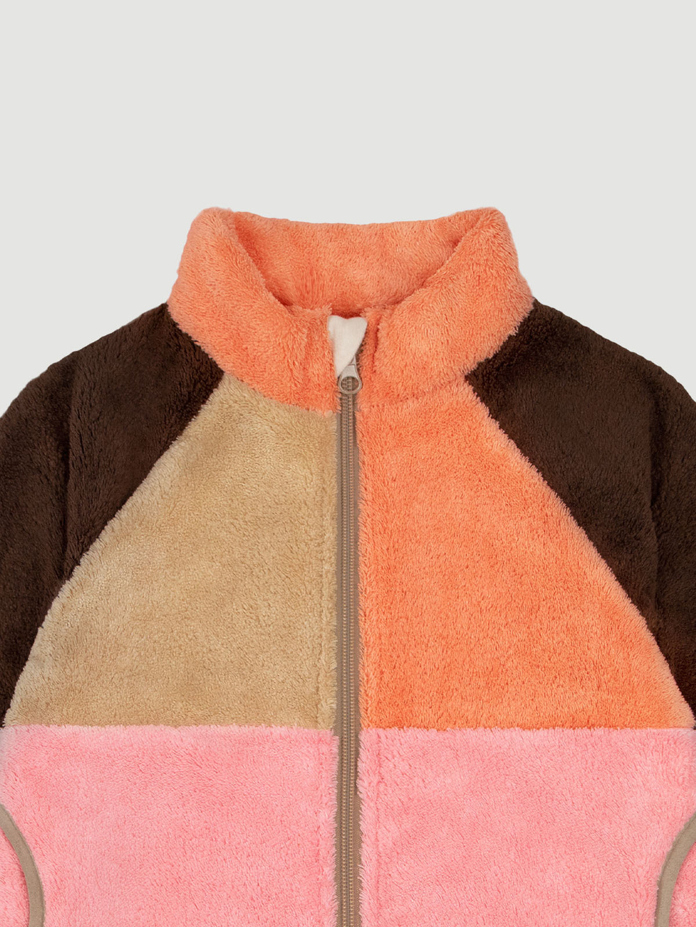 Плюшевая куртка на молнии Mjölk Color Block Pink