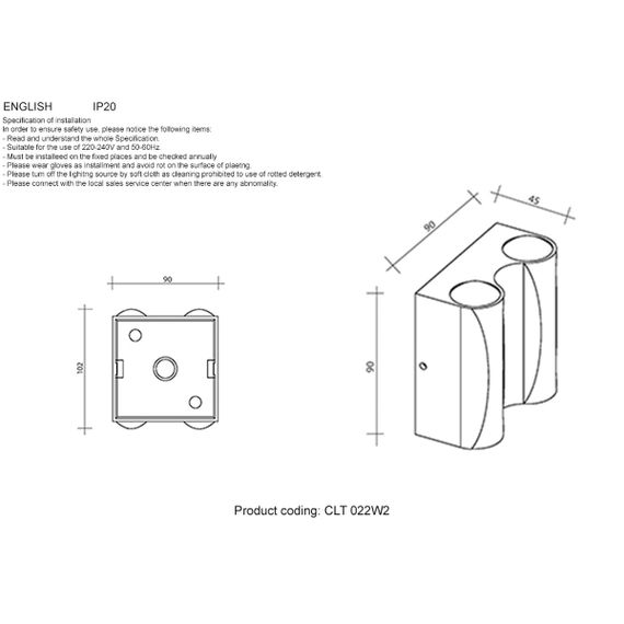 Настенный светодиодный светильник Crystal Lux CLT 022W2 BL-GO 4000K