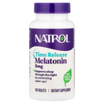 Natrol, мелатонин, медленное высвобождение, 5 мг, 100 таблеток