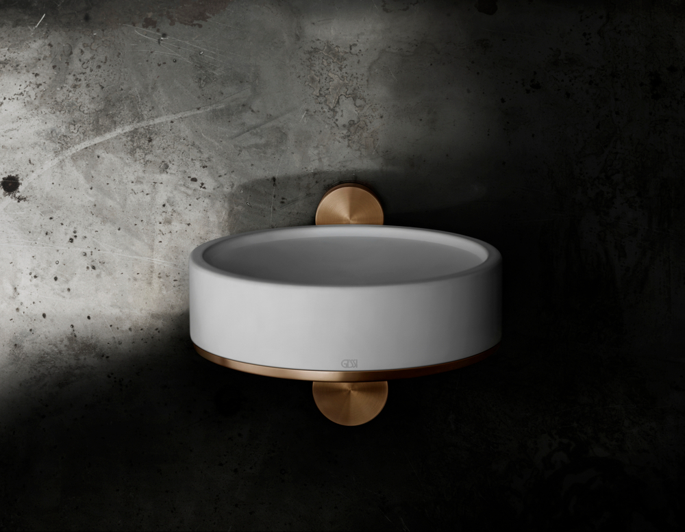 Мыльница Gessi 316, настенная, цвет White/Brass Brushed PVD