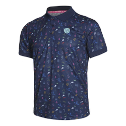 Мужское теннисное поло BIDI BADU Idir Tech Polo Men - Dark Blue, Multicoloured