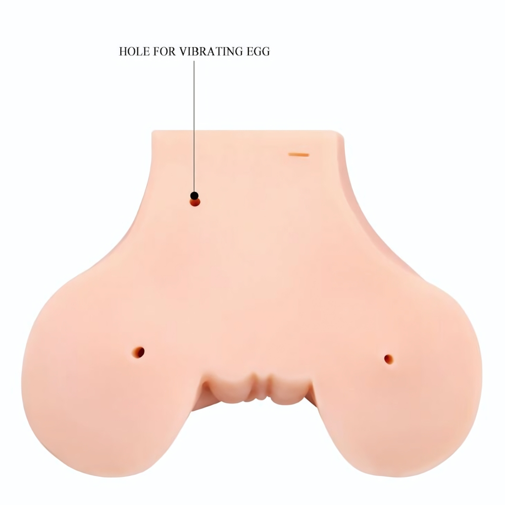 Телесная вибровагина Julie с 2 рабочими отверстиями (Цвет: телесный)