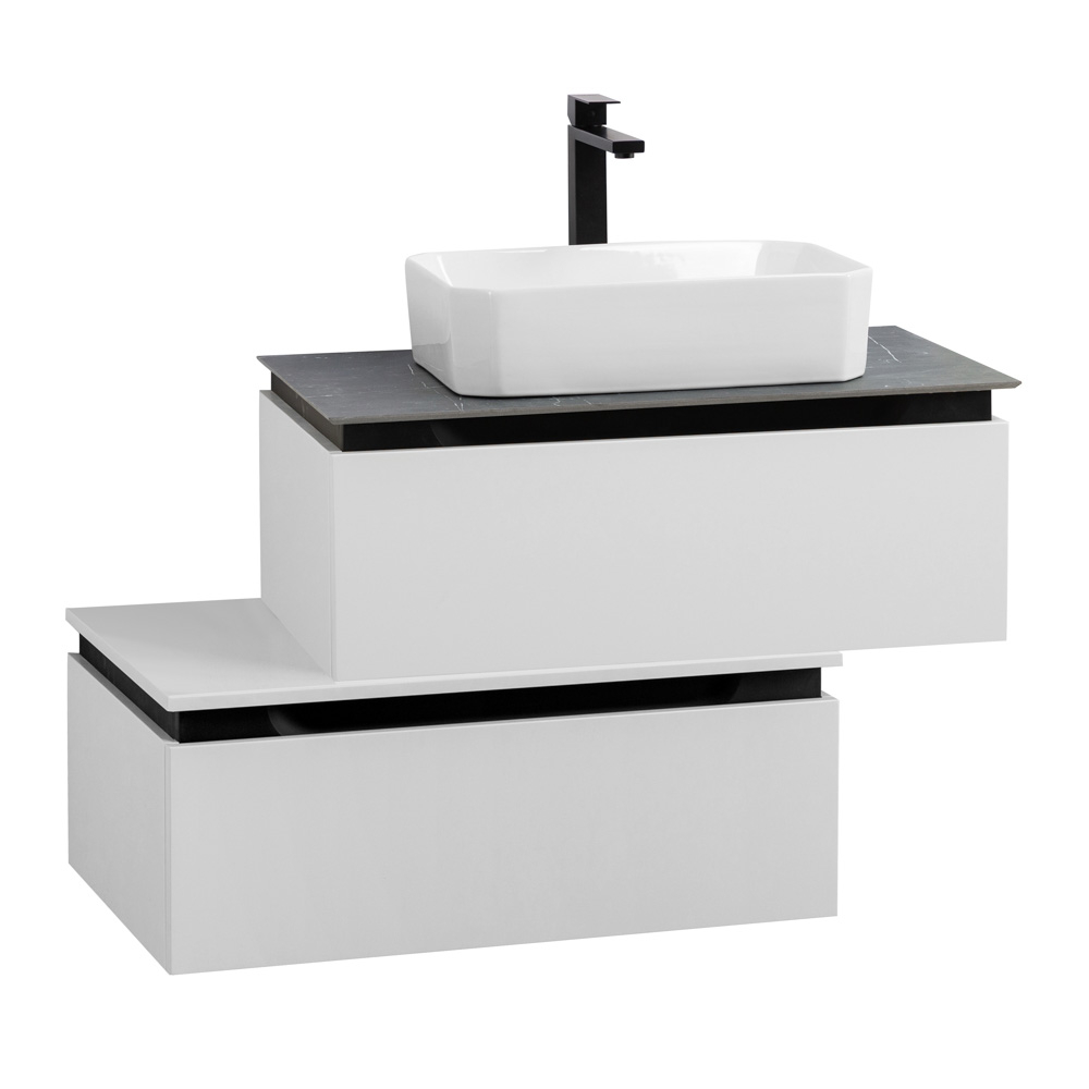 Мебель для ванной со столешницей и накладной раковиной Cezares SLIDER 80 Bianco Opaco SLIDER-800-1C-SO-BO