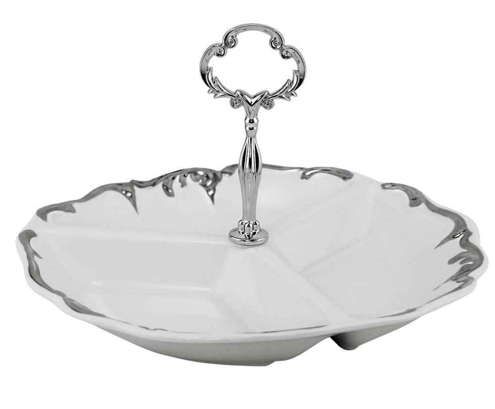 Lenardi 666-387 Менажница 27см ARGENTO в под.уп.(х12)Фарфор