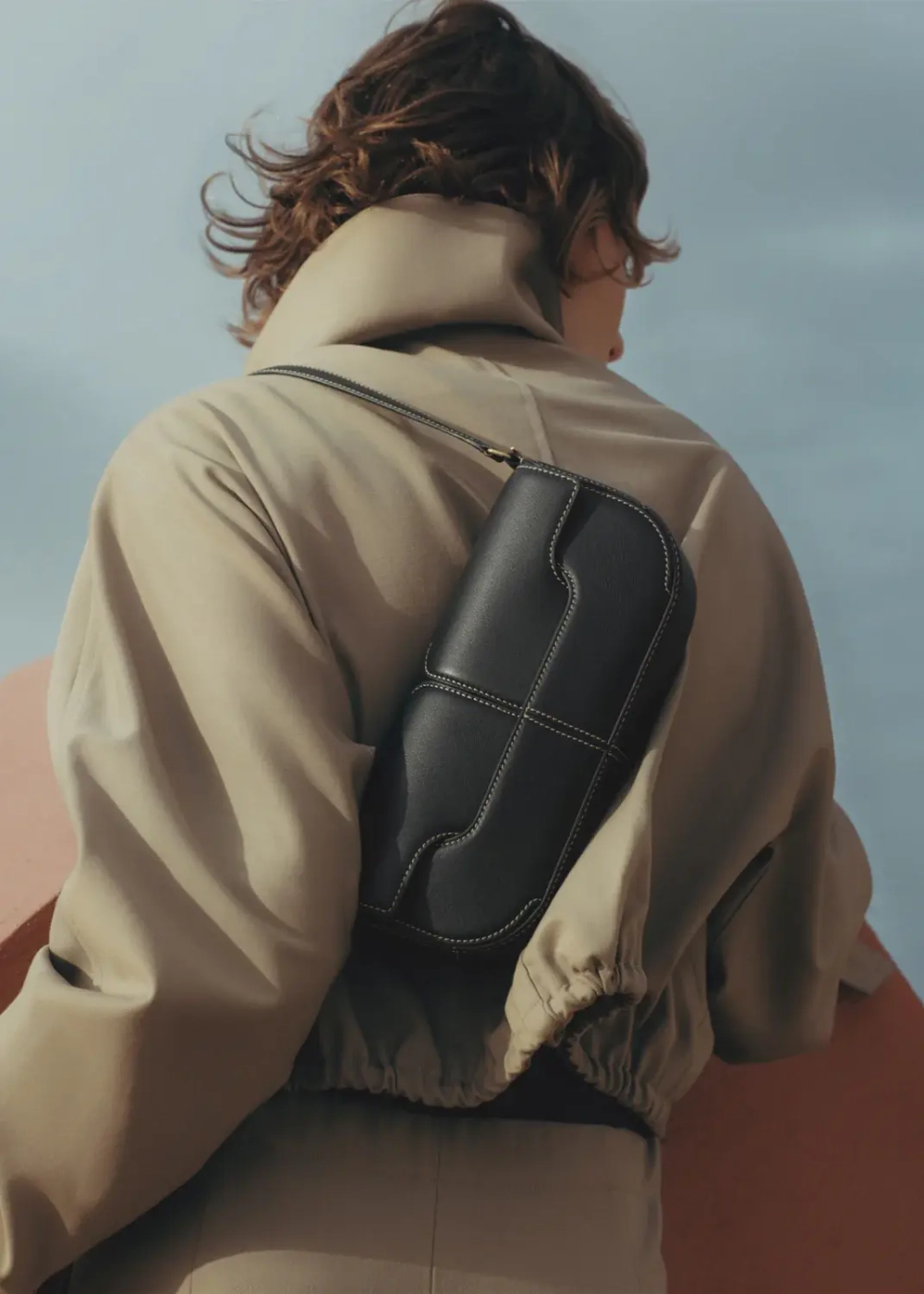 POLENE СУМКА OSMO, ЧЕРНЫЙ/ЭКРЮ