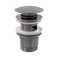 Водослив AlcaPlast для умывальника click/clack 5/4quot;, цельномет. с большой заглушкой A390