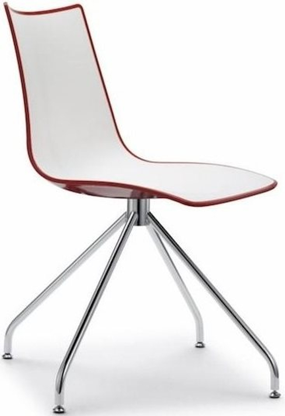 Стул пластиковый Scab Design Zebra Bicolore, хром, белый, красный