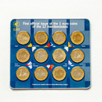 First Official Issue of the 1 Euro Coins of the 12 Memberstates