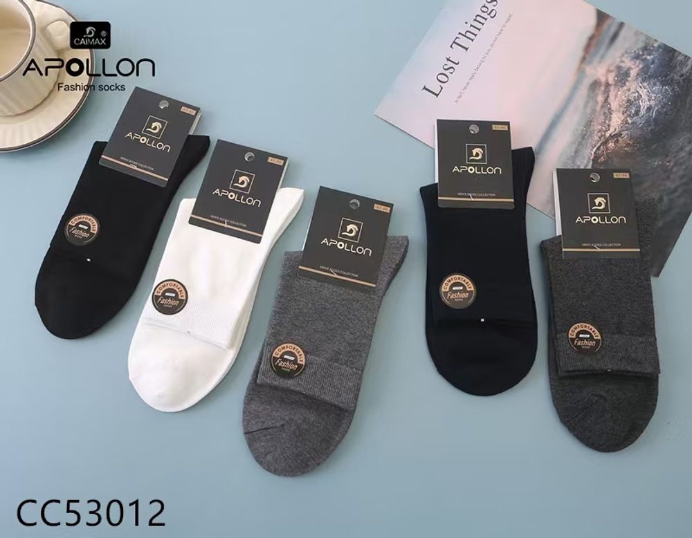 Носки мужские из хлопка гладкие набор 10 пар