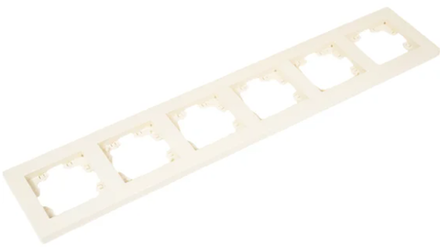 Рамка шестиместная горизонтальная UNIVersal серия афина, слоновая кость (ivory) A1043-I