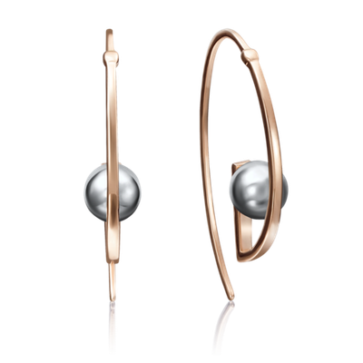 Серьги с французским замком из комбинированного золота