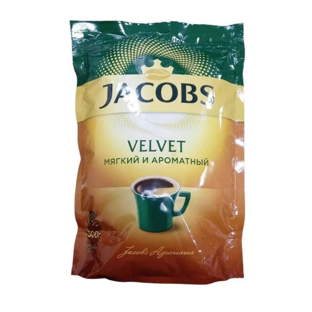 Кофе растворимый Jacobs Velvet, пакет 300 г, 3 шт