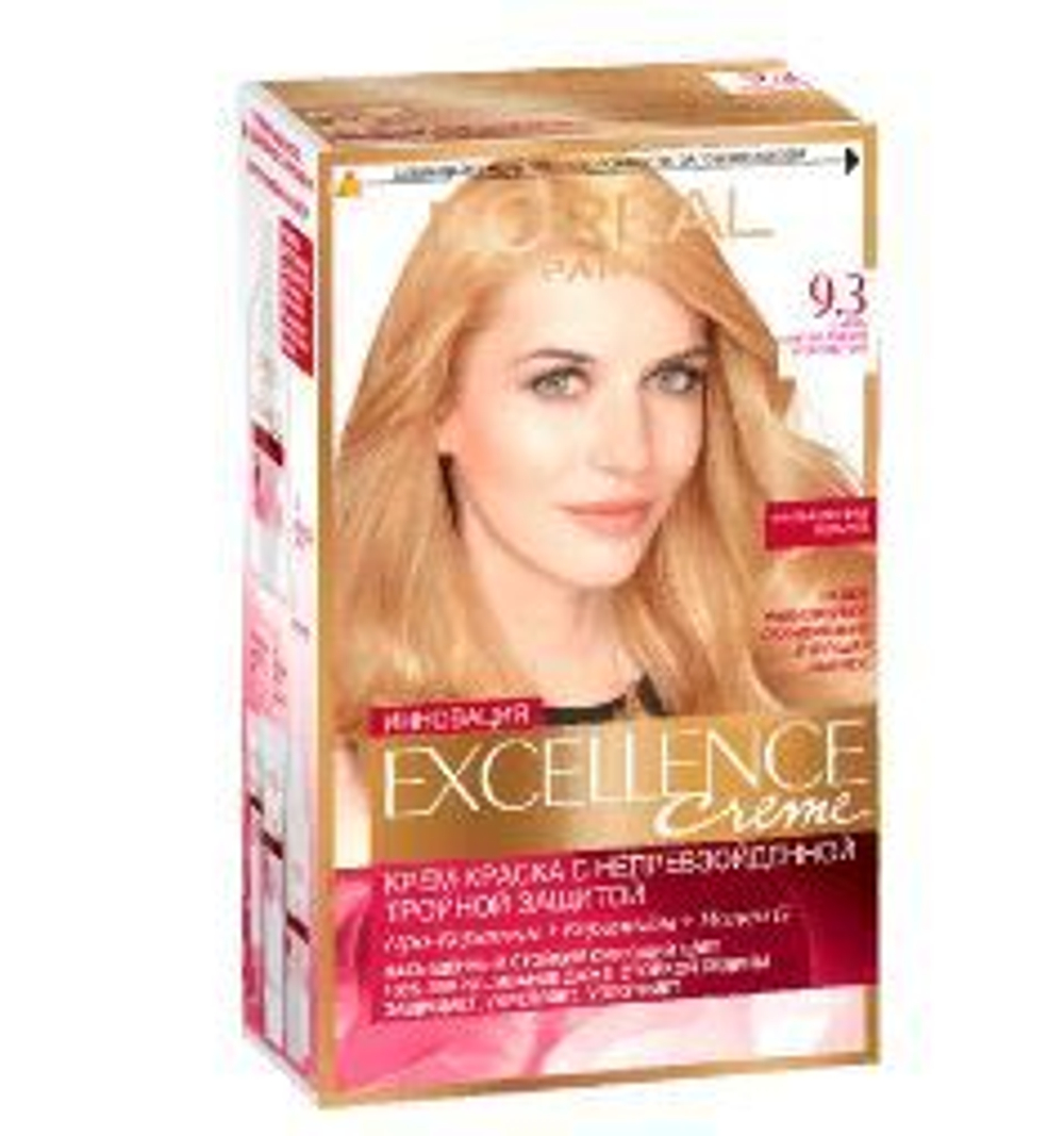 L'Oreal Paris Краска для волос Excellence-Crème,тон №9.3, Очень светло-русый золотистый, 48 мл