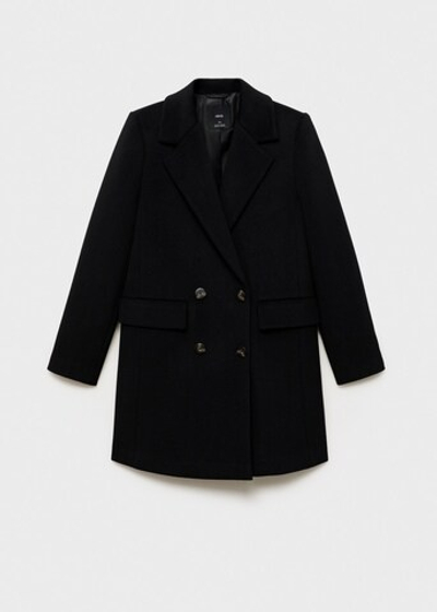 Двубортное пальто с шерстью
