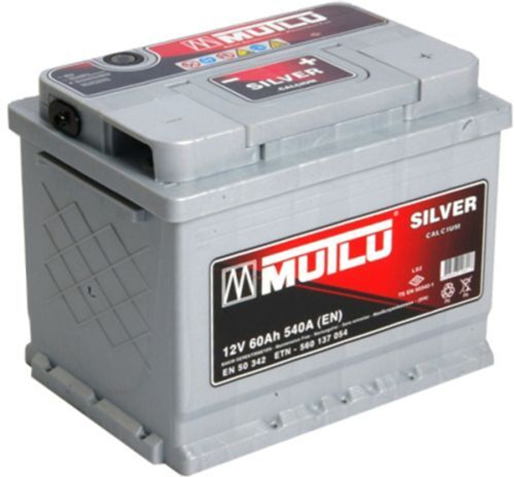 Аккумулятор 6СТ-60 А.ч., о.п., R+, MUTLU Calcium Silver, обр.п